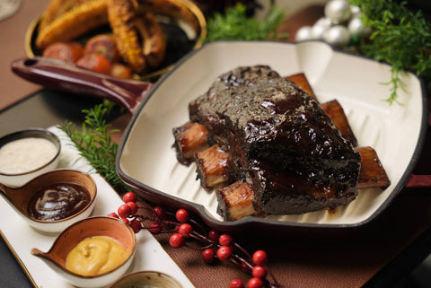 Festive BBQ Glazed Smoked Short Ribs