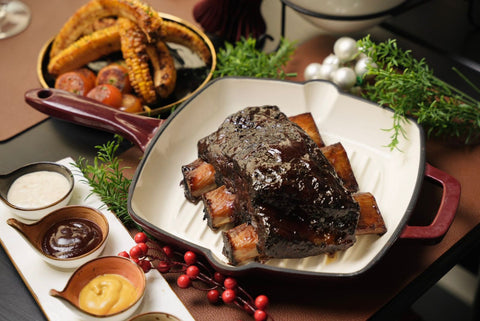 Festive BBQ Glazed Smoked Short Ribs